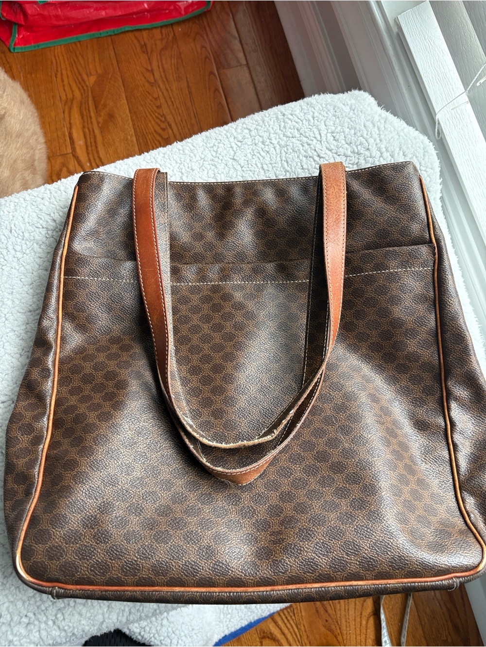 Authentic Y2K Vintage CELINE Brown Macadam Monogram Vertical Shopper Tote